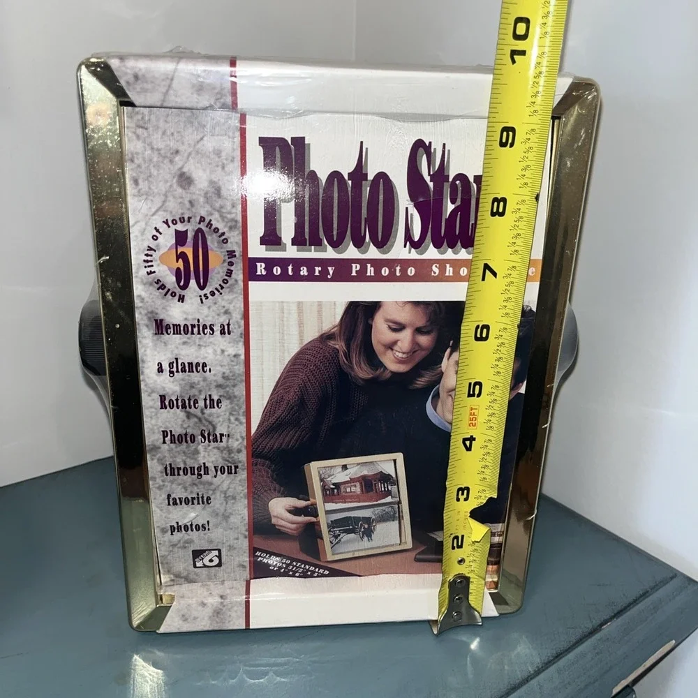 Vintage Photo Star Rotary Photo Showcase Sealed Holds 50 Photos 1990s Brass